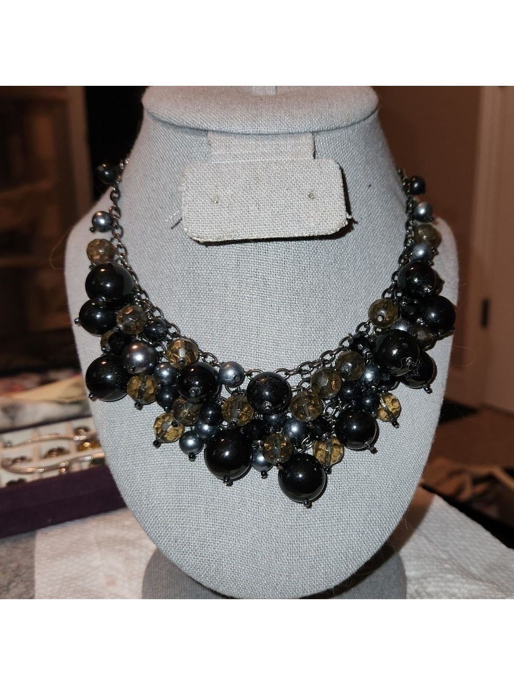 Statement Metallic Baubles Bib Necklace